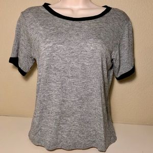 Brandy Melville Grey/Black Ringer T-Shirt